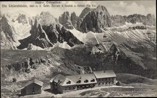 Ak Völs am Schlern Fiè allo Sciliar Südtirol, Rifugio al Monte Pez, Schlernhaus