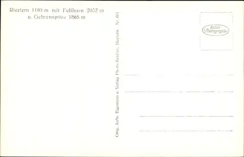 Ak Riezlern Mittelberg Vorarlberg, Gesamtansicht, Fellhorn, Gohrenspitze