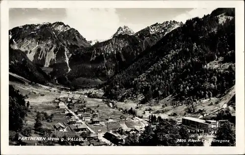 Ak Parthenen Sankt Gallenkirch im Montafon Vorarlberg, Vallüla, Ort mit Umgebung