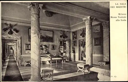 Ak Milano Mailand Lombardia, Sala dei Maestri, Museo Teatrale alla Scala
