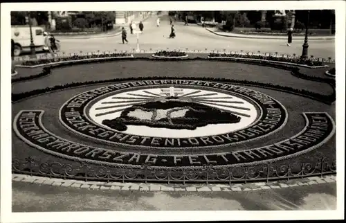 Ak Budapest Ungarn, Irredentisches Blumenbett, Freiheitsplatz