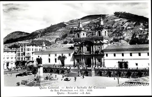 Ak Quito Ecuador, Atrio y fachada del Convento de San Francisco