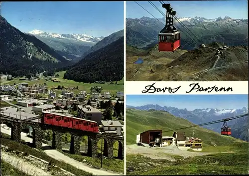 Ak Davos Kanton Graubünden, Parsennbahn, Weissfluhgipfelbahn, Silvretta, Parsennhütte