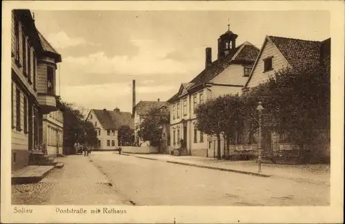 Ak Soltau in der Lüneburger Heide, Poststraße, Rathaus