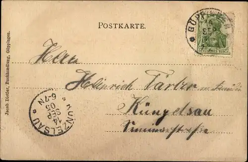 Wappen Passepartout Ak Göppingen in Württemberg, Sauerbrunnen, Kutsche