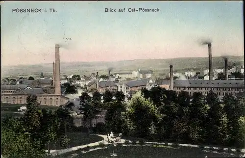 Ak Pößneck in Thüringen, Blick auf den Ostteil der Stadt