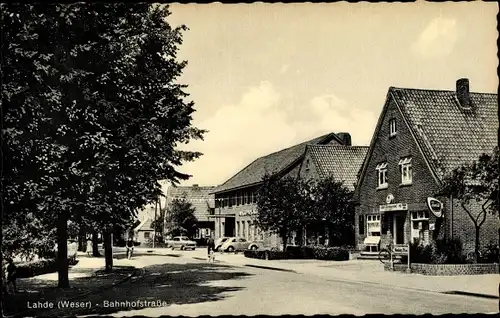 Ak Lahde Petershagen an der Weser, Bahnhofstraße