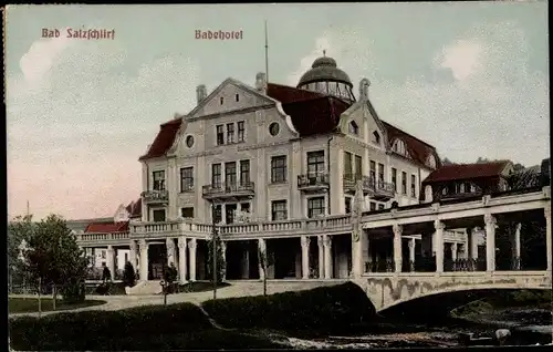 Relief Ak Bad Salzschlirf in Hessen, Das Badehotel