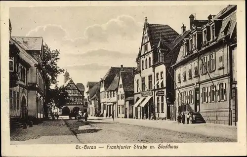 Ak Groß Gerau in Hessen, Partie an der Frankfurter Straße mit Stadthaus