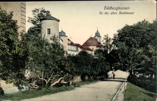 Ak Hildburghausen in Thüringen, An der alten Stadtmauer