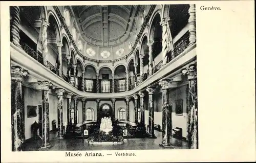Ak Genève Genf Schweiz, Musée Ariana, Interieur