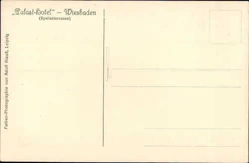 Ak Wiesbaden in Hessen, Palasthotel, Speiseterrasse