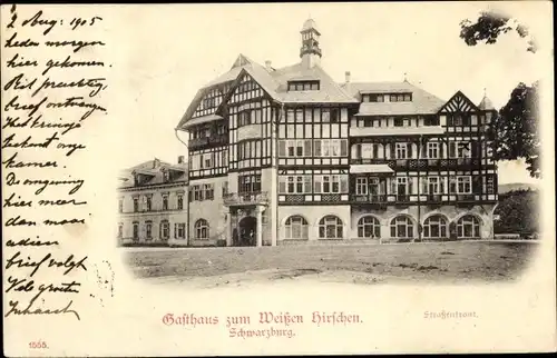 Ak Schwarzburg in Thüringen, Gasthof zum Weißen Hirschen