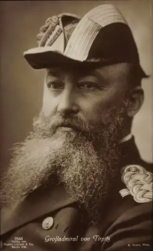 Ak Großadmiral Alfred von Tirpitz, Portrait in Uniform