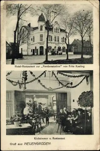 Ak Neuengroden Wilhelmshaven, Hotel Restaurant zur Nordseestation, Innenansicht