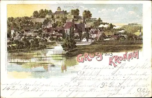 Litho Kronach in Oberfranken, Festung Rosenberg