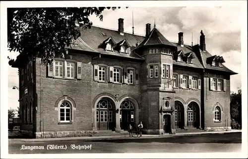 Ak Langenau in Württemberg, Bahnhof
