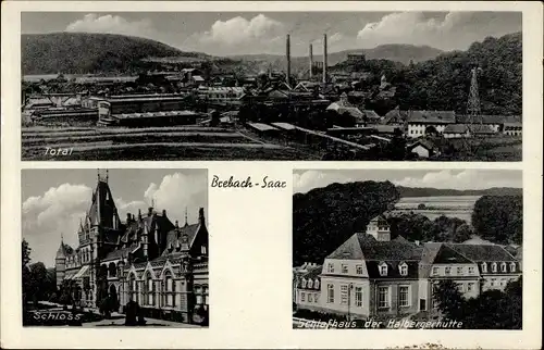 Ak Brebach Fechingen Saarbrücken im Saarland, Gesamtansicht, Schloss, Schlafhaus