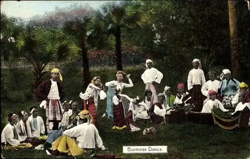 Ak Birma Burma Myanmar, Burmese Dance, Volkstrachten