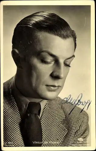 Ak Schauspieler Viktor de Kowa, Portrait, Anzug, Ross Verlag A 2954 1, Autogramm