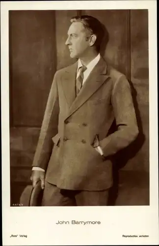 Ak Schauspieler John Barrymore, Portrait im Anzug, Ross Verlag 4476 1