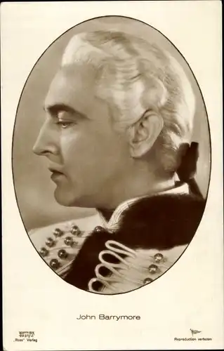 Ak Schauspieler John Barrymore, Profilansicht