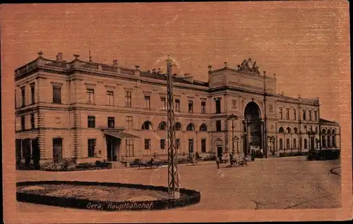 Ak Gera Thüringen, Hauptbahnhof, Vorplatz