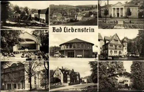 Ak Bad Liebenstein im Thüringer Wald, Badehaus, Klubhaus I, Musikpavillon, Sanatorium Heinrich Mann