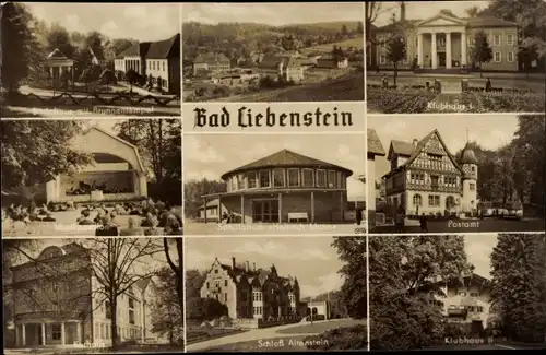 Ak Bad Liebenstein im Thüringer Wald, Badehaus, Klubhaus I, Musikpavillon, Sanatorium Heinrich Mann