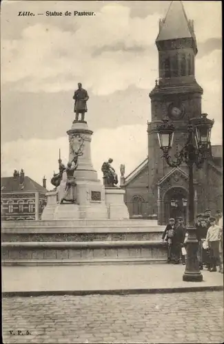 Ak Lille Nord, Statue von Pasteur