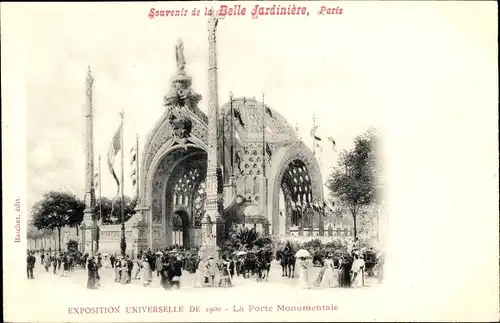 Ak Paris, Weltausstellung 1900, Monumentaltor