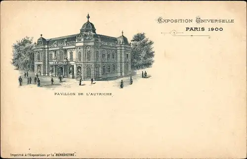 Litho Paris, Weltausstellung 1900, Österreich-Pavillon