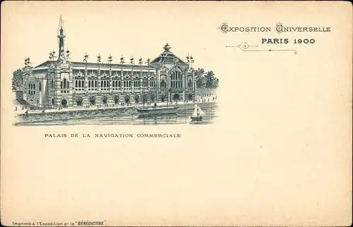 Litho Paris, Weltausstellung 1900, Palais de la Navigation Commerciale
