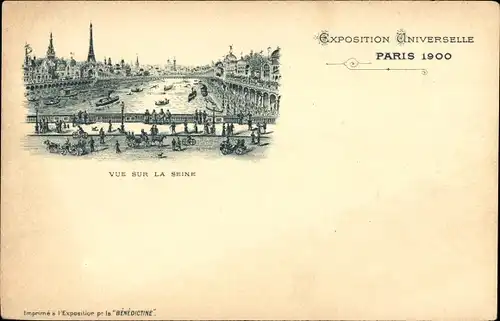 Litho Paris, Weltausstellung 1900, Seine