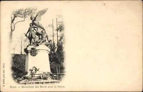Ak Brest Finistère, Kriegerdenkmal