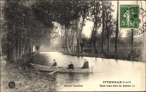 Ak Itteville Essonne, Juine, Ruderboot