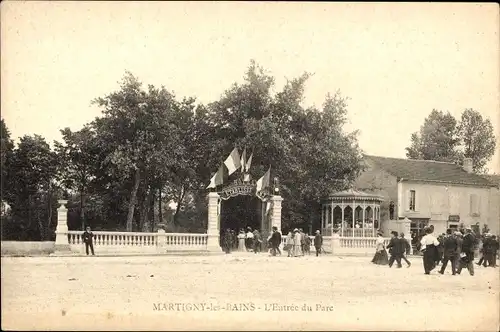 Ak Martigny les Bains Lothringen Vosges, Parkeingang