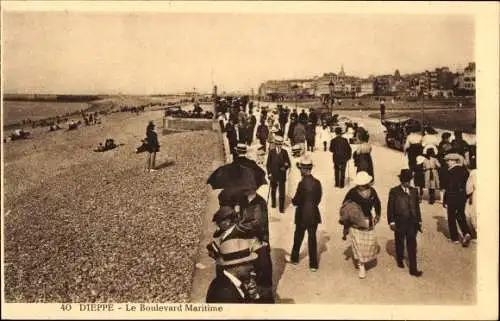 Ak Dieppe Seine Maritime, Boulevard Maritime