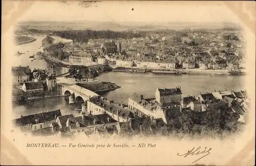 Ak Montereau Seine et Marne, Panorama, Surville