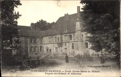 Ak Pont Sainte Maxence Oise, Schule Sainte-Marie du Moncel, Abbatiale