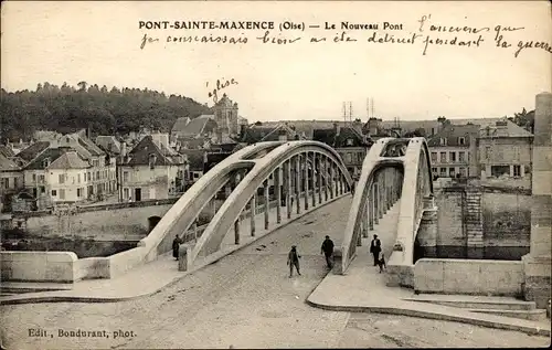 Ak Pont Sainte Maxence Oise, Neue Brücke