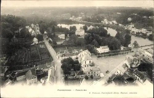 Ak Pierrefonds Oise, Panorama, Vogelperspektive