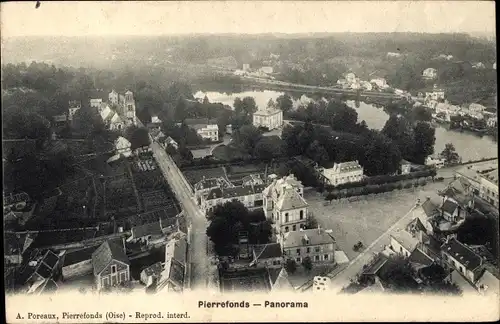 Ak Pierrefonds Oise, Panorama, Vogelperspektive