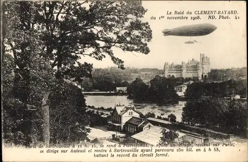 Ak Sartrouville Yvelines, Französisches Luftschiff Clement Bayard 1908