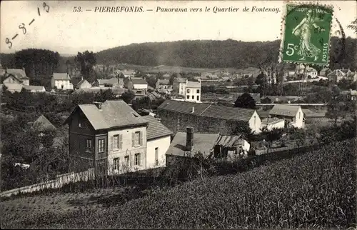 Ak Pierrefonds Oise, Panorama, Quartier de Fontenoy