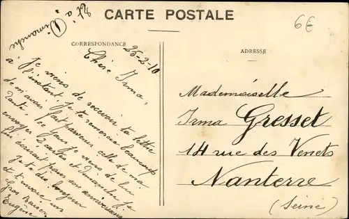 Ak Paris VII, Die Überschwemmung der Seine, Januar Februar 1910, Les Fosses des Invalides