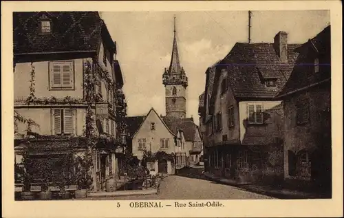 Ak Obernai Oberehnheim Alsace Bas Rhin, Rue Saint Odile