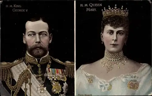 Ak König George V. von England, Königin Mary, Portrait