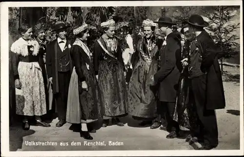 Ak Schwarzwald, Volkstrachten aus dem Renchtal, Baden