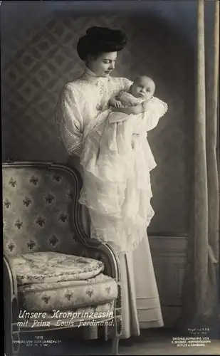 Ak Kronprinzessin Cecilie mit Prinz Louis Ferdinand von Preußen, Liersch 1919